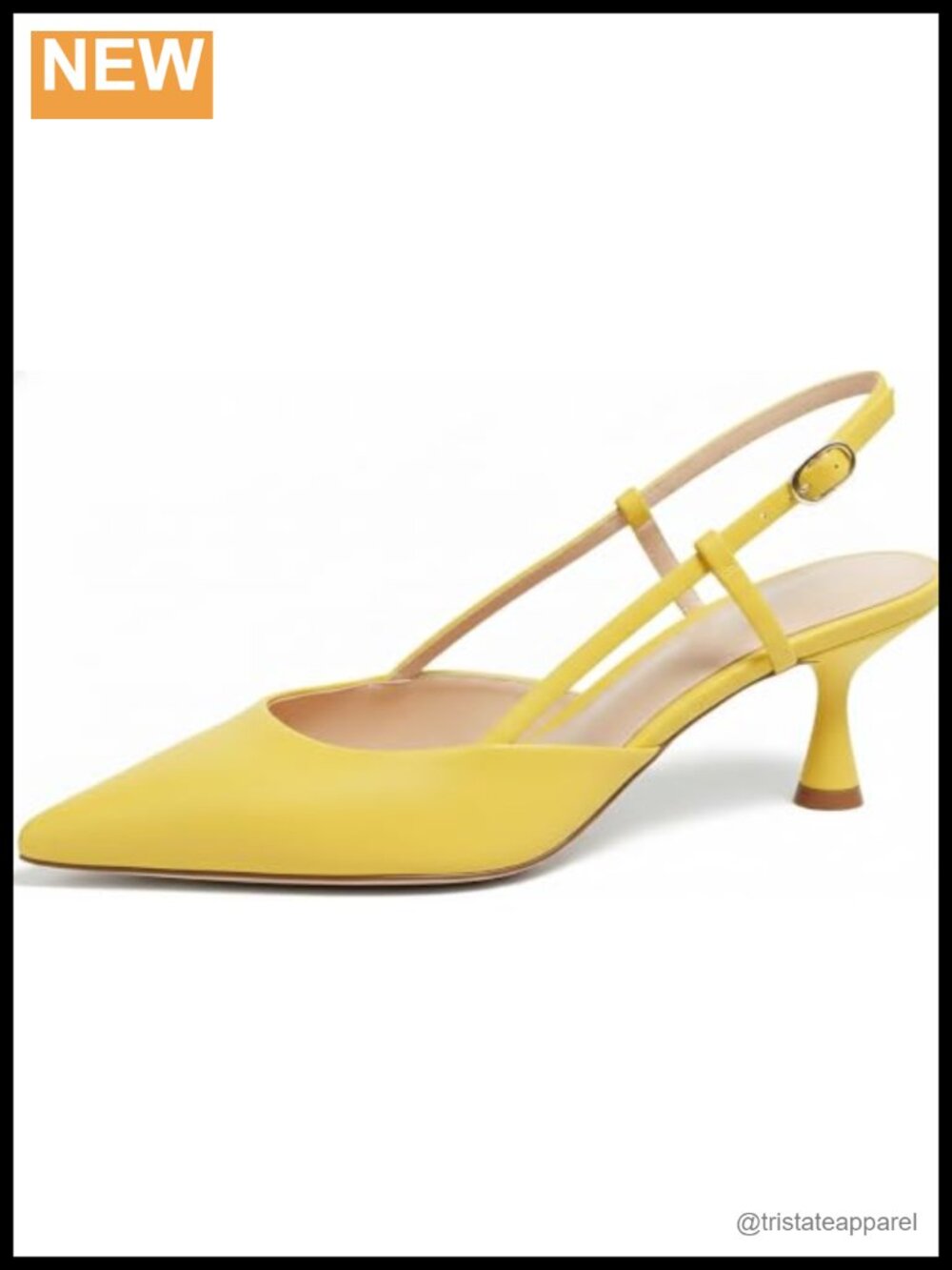 Women's Pointed Toe Kitten Heel Slingback Pumps